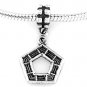 STERLING SILVER DANGLING PENTAGON EUROPEAN BEAD