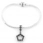 STERLING SILVER DANGLING PENTAGON EUROPEAN BEAD