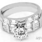 STERLING SILVER ENGAGEMENT WEDDING COMBO RING SZ 6