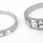 STERLING SILVER ENGAGEMENT WEDDING COMBO RING SZ 6
