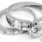 STERLING SILVER ENGAGEMENT WEDDING COMBO RING SZ 6
