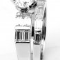STERLING SILVER ENGAGEMENT WEDDING COMBO RING SZ 6