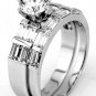 STERLING SILVER ENGAGEMENT WEDDING COMBO RING SZ 6