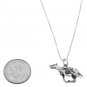 STERLING SILVER RACING RUNNING STYLE GREYHOUND DOG CHARM WITH 18 inch BOX CHIAN NECKLACE