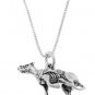 STERLING SILVER RACING RUNNING STYLE GREYHOUND DOG CHARM WITH 18 inch BOX CHIAN NECKLACE