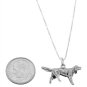 STERLING SILVER IRISH SETTER DOG CHARM WITH 18 inch BOX CHAIN NECKLACE