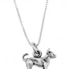 STERLING SILVER CHIHUAHUA DOG WITH 18 inch BOX CHAIN NECKLACE