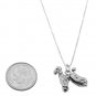 STERLING SILVER POODLE DOG CHARM WITH 18 inch BOX CHAIN NECKLACE