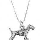 STERLING SILVER AIREDALE TERRIER DOG CHARM WITH 18 inch BOX CHAIN NECKLACE