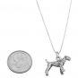 STERLING SILVER AIREDALE TERRIER DOG CHARM WITH 18 inch BOX CHAIN NECKLACE