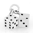 STERLING SILVER PAIR OF PLAYERS DICE CHARM/PENDANT