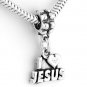 STERLING SILVER DANGLING I LOVE JESUS EUROPEAN BEAD