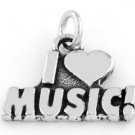 STERLING SILVER I LOVE MUSIC CHARM/PENDANT