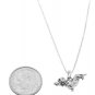 STERLING SILVER DACHSHUND DOG / WEENIE DOG CHARM WITH 18 inch BOX CHAIN NECKLACE