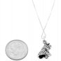 STERLING SILVER WRINKLE DOG / SHAR PEI DOG CHARM WITH 18 inch BOX CHAIN NECKLACE