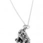 STERLING SILVER WRINKLE DOG / SHAR PEI DOG CHARM WITH 18 inch BOX CHAIN NECKLACE
