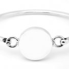 STERLING SILVER CIRCLE ID BRACELET 6"