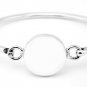 STERLING SILVER CIRCLE ID BRACELET 6"