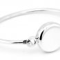STERLING SILVER CIRCLE ID BRACELET 6"