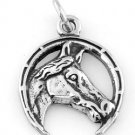 STERLING SILVER HORSESHOE & HORSE CHARM/PENDANT