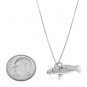 STERLING SILVER SEA COW MANATEE CHARM WITH 18 INCH BOX CHAIN NECKLACE