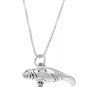 STERLING SILVER SEA COW MANATEE CHARM WITH 18 INCH BOX CHAIN NECKLACE