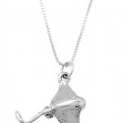 STERLING SILVER STINGRAY CHARM WITH 18 inch BOX CHAIN NECKLACE