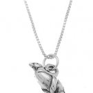 STERLING SILVER ANTARCTICA STYLE PENGUIN CHARM WITH 18 inch BOX CHAIN NECKLACE