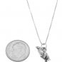 STERLING SILVER ANTARCTICA STYLE PENGUIN CHARM WITH 18 inch BOX CHAIN NECKLACE