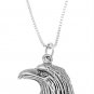 STERLING SILVER EAGLE HEAD CHARM WITH 18 inch BOX CHAIN NECKLACE