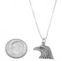 STERLING SILVER EAGLE HEAD CHARM WITH 18 inch BOX CHAIN NECKLACE