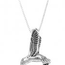 STERLING SILVER HUMMINGBIRD CHARM WITH 16 inch BOX CHAIN NECKLACE