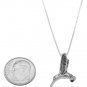 STERLING SILVER HUMMINGBIRD CHARM WITH 16 inch BOX CHAIN NECKLACE