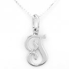 STERLING SILVER INITIAL T & 16" SILVER BOX CHAIN