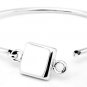 STERLING SILVER SQUARE ID BRACELET 7"