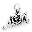 STERLING SILVER 925 MOM w/ ROSE CHARM/PENDANT