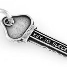 STERLING SILVER KEY TO SUCCESS KEY CHARM/PENDANT