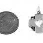 STERLING SILVER CROSS WITH A HEART CUT OUT OF THE MIDDLE CHARM/PENDANT