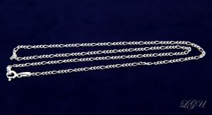 ITALIAN STERLING SILVER 14" FIGARO CHAIN