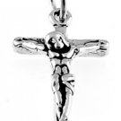 STERLING SILVER CRUCIFIX / JESUS ON THE CROSS CHARM/PENDANT