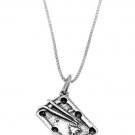 STERLING SILVER POOL / BILLIARD TABLE CHARM WITH 16 inch BOX CHAIN NECKLACE