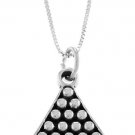 STERLING SILVER RACK OF POOL BALLS / BILLIARD BALLS CHARM With 16 inch BOX CHAIN NECKLACE