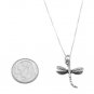 STERLING SILVER DRAGONFLY INSECT CHARM WITH 16 inch BOX CHAIN NECKLACE