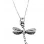 STERLING SILVER DRAGONFLY INSECT CHARM WITH 16 inch BOX CHAIN NECKLACE