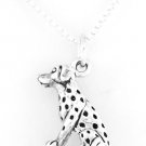 STERLING SILVER SPARKY STYLE DOG DALMATIAN CHARM W/16" BOX CHAIN