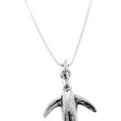STERLING SILVER PENGUIN CHARM WITH 16 inch BOX CHAIN NECKLACE