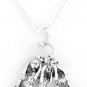 STERLING SILVER NO EVIL MONKEYS CHARM W/ 16" BOX CHAIN