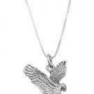 STERLING SILVER EAGLE / LANDING EAGLE CHARM WITH 16 inch BOX CHAIN NECKLACE