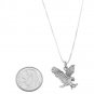 STERLING SILVER EAGLE / LANDING EAGLE CHARM WITH 16 inch BOX CHAIN NECKLACE