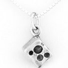 STERLING SILVER SLICE OF SWISS CHEESE CHARM W/ 16" BOX CHAIN